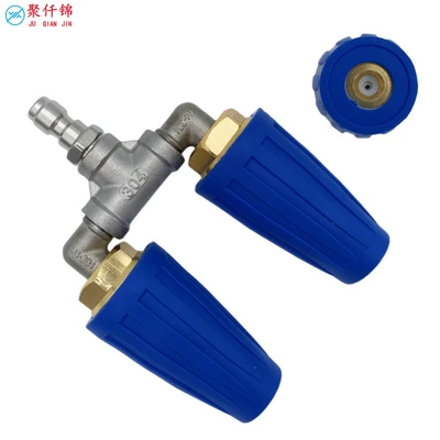 turbo lotus cleaning stainless steel – High pressure car wash water gun - 4000psi-aluminum-blue-rotating-nozzle-tee