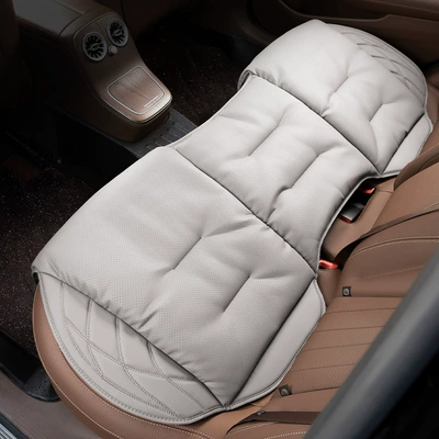 for All Seasons, Suitable for Mercedes-Benz, Seat cushion, seat cover - perforated-nappa-leather-off-white-rear-seat-cushion-single