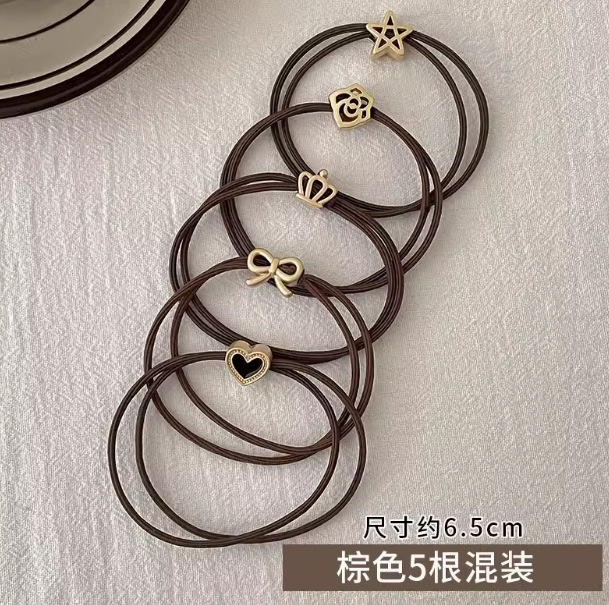 Cuerdas de cabeza de alta calidad 2024 nuevo anillo de cabello de alta elasticidad correa de goma duradera mujer temperamento simple de alta cola de caballo cuerdas de cabello