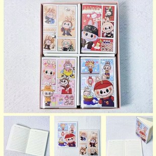 New Thickened Horizontal Line Student Notebook 64K with Plastic Cover, Cartoon Sticky Note Pad 64K Sticky Note Pad