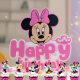 Pink Minnie Birthday Cake Flag Party Decoration Minnie Mickey Mouse Cake Flag Decoration Props