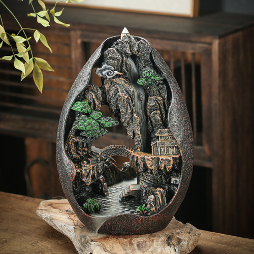 Mountain water backflow incense burner ceramic incense burner smoke viewing home accessories creative incense ornaments resin crafts