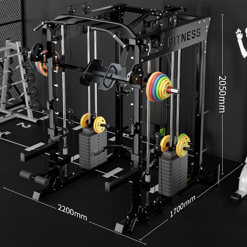 Máquina Smith multifuncional entrenador integral combinado de equipos de acondicionamiento físico domésticos en cuclillas de empuje vertical pórtico