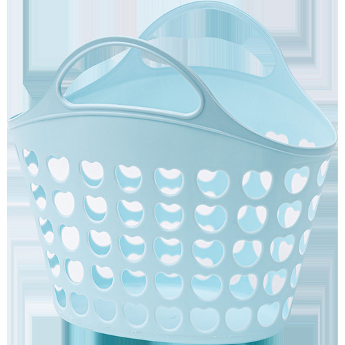Home portable basket bathing vegetable and fruit storage basket desktop soft plastic hollow wash storage basket thickened
