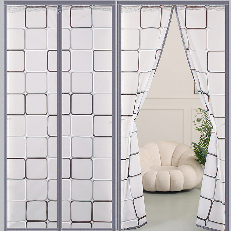 Air-Conditioning Door Curtain for Home Bedroom Balcony Partition Windproof, Warm and Anti-Mosquito Magnetic Self-Adhesive Punch-Free Curtain for All Seasons