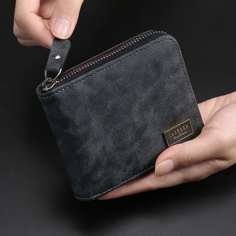 New men's business fashion multi-function zipper short wallet large capacity multi-card wallet change wholesale