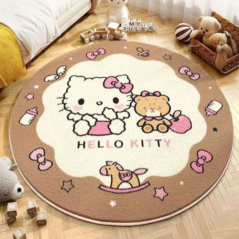 Hello kitty, мультяшный мягкий детский коврик для гостиной из искусственной шерсти