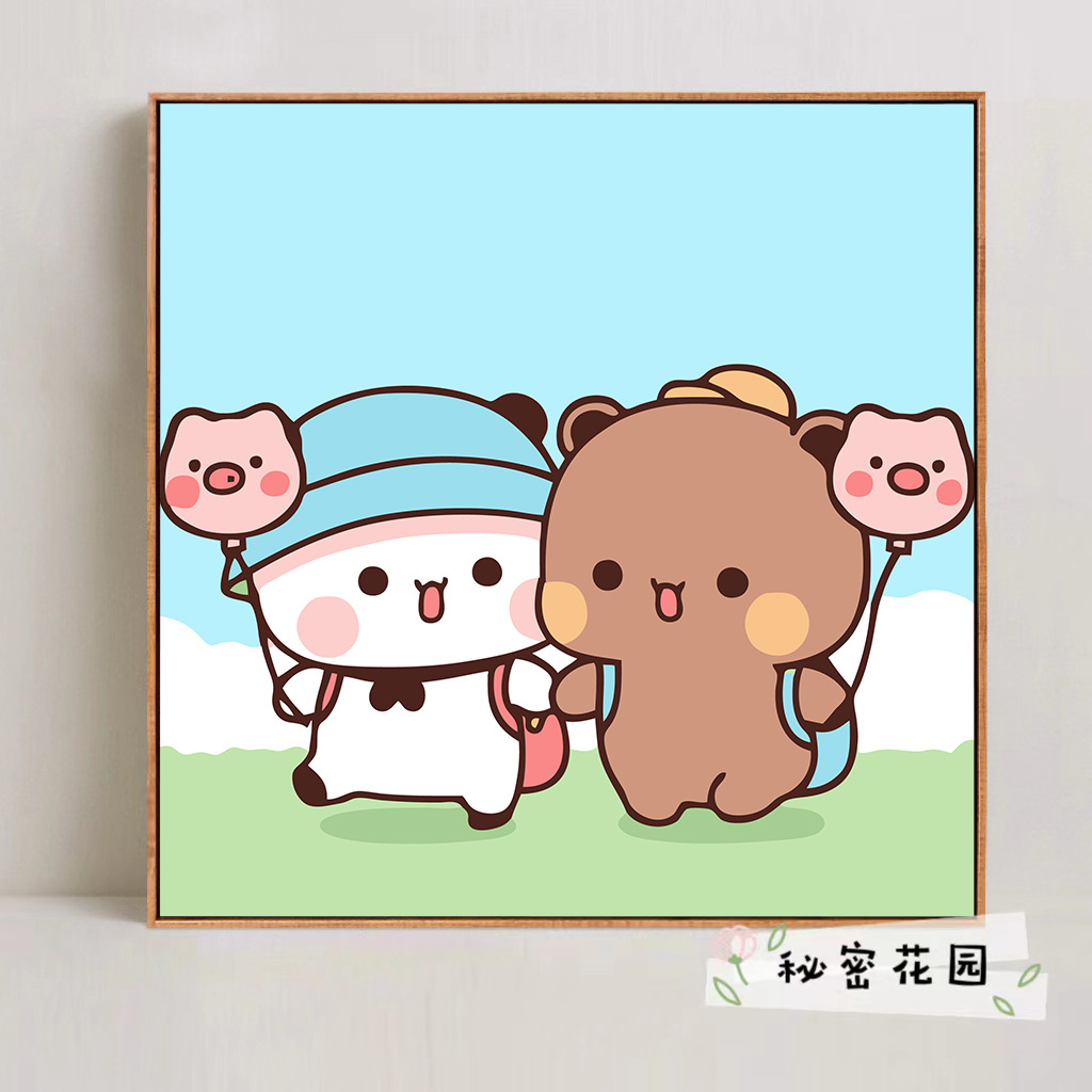 DIY Cartoon Digital Oil Painting Cartoon Handmade Painting Stress Relief Decorative Painting Ornaments Wholesale Eco-Friendly Materials