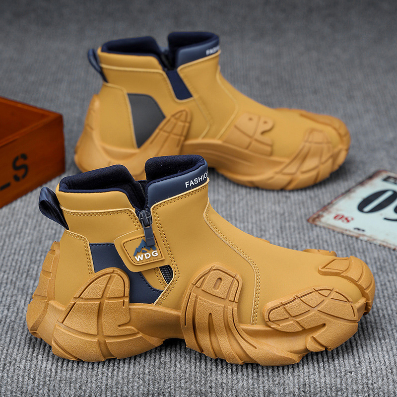 High-Top Men's Shoes, New Autumn Style, Versatile Martin Boots, Sports Running Casual Trendy Shoes, Slip-On, Lightweight, Non-Slip, Outdoor High-Top Men's Shoes, New Autumn Style, Versatile Martin Boots, Sports Running Casual Trendy Shoes, Slip-On, Lightweight, Non-Slip, Outdoor