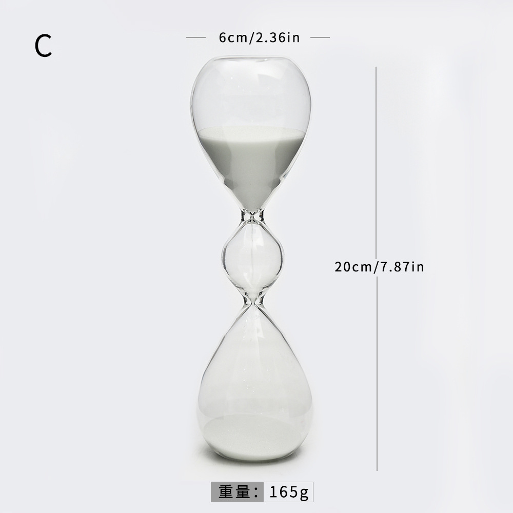 Reloj de arena de vidrio creativo temporizador de reloj de arena a rayas esférico de tres capas personalizado fabricante de decoración del hogar nórdico al por mayor