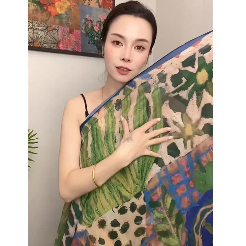 【WSDN正确版本】新疆西藏海边旅游方巾空调披肩女丝巾夏季薄防晒|undefined