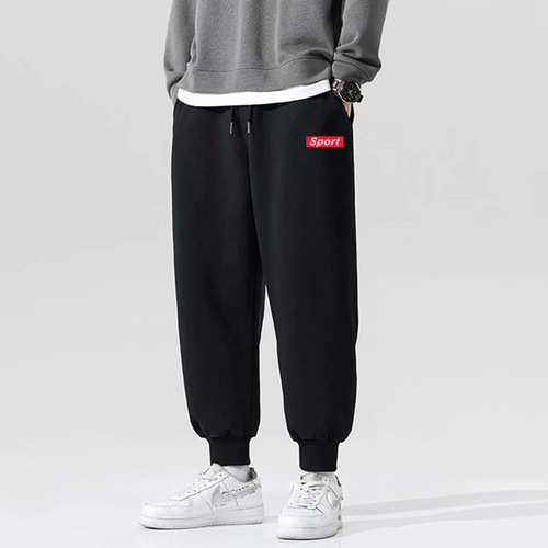 Autumn and winter velvet thick men's pants, harem pants, loose large size sports pants, men's fashionable sports pants