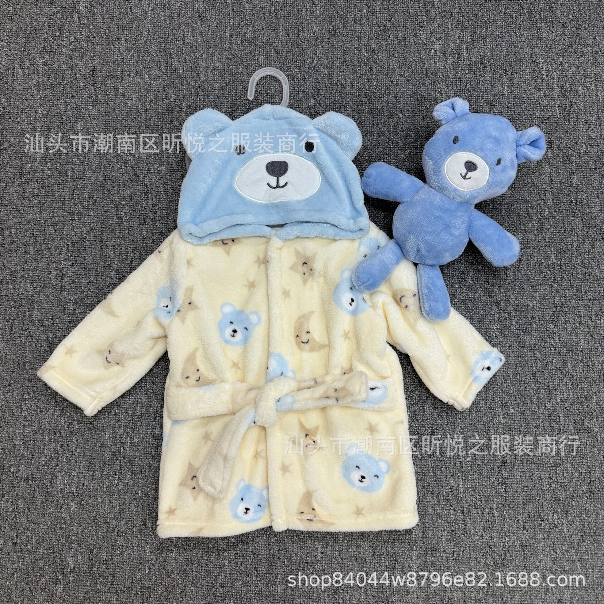 Bata de Baño con Capucha para Bebé Set de 2 Piezas Terciopelo de Coral Diseño Animado para Recién Nacidos image 4