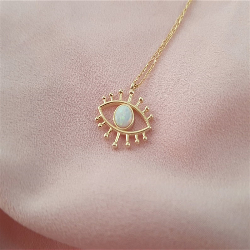 Retro Eye Copper Pendant Necklace Plating Copper Necklaces display picture 4