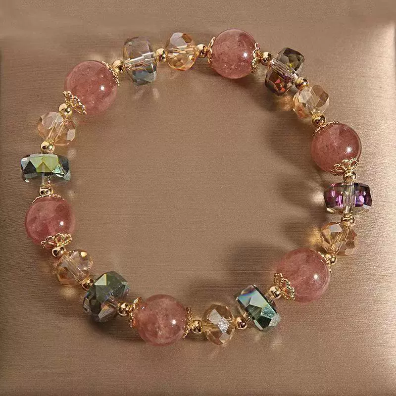 Браслет с подвеской и цветочным стилем light-luxury, crystal bead charm, 20 г