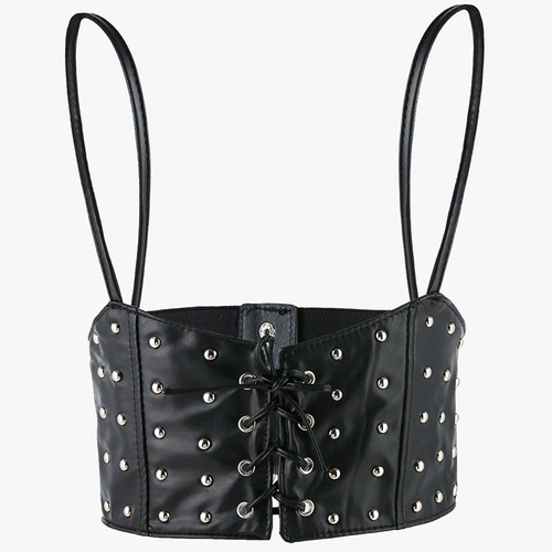 Fashionable Women's PU Leather Vest Belt Elastic Stretch Strap Women's Matching Shirt Decorative Belt Body Chain