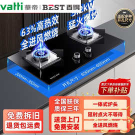 华帝燃气灶百得QE53煤气灶5.2KW家用台嵌式天然气液化气猛火双灶