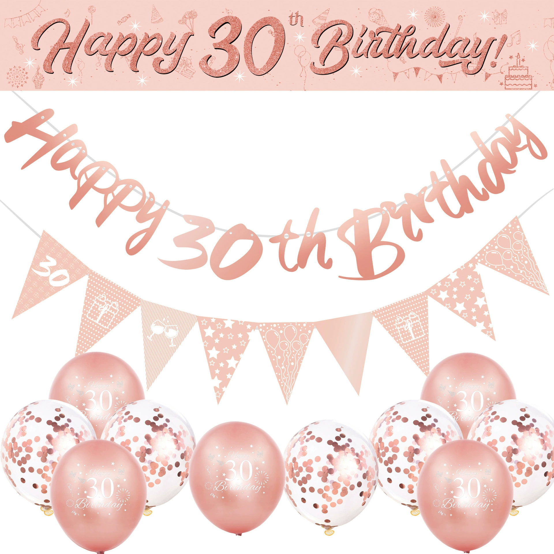 18 21 30 40 50 лет розовое золото вечеринка по случаю дня рождения баннер вымпел флаг день рождения цифровой воздушный шар набор