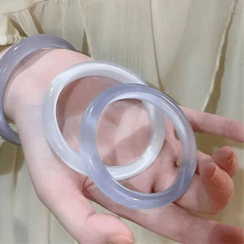 工厂店猫眼石手镯白月光冰冰蓝抖快爆款白色灰色旅游纪念玻璃玉石