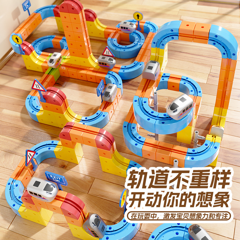 Transfronterizos de tren eléctrico de ferrocarril de alta velocidad tren de ferrocarril bloque de construcción DIY puzzles de juguetes image 2