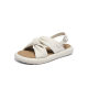 Augushiden Flat Sandals Women's 2025 New Spring and Summer Outer Wear Soft Bottom Casual Sandals with Buckle Sports