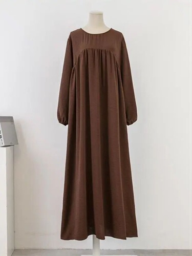 Solid Color Pullover Long Robe Skirt