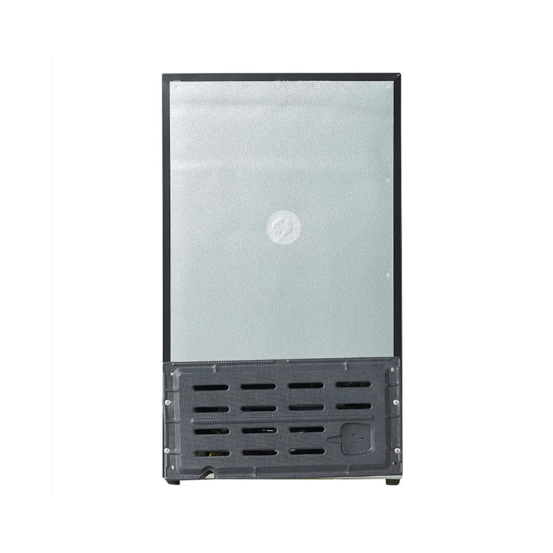 Refrigerador de pantalla refrigerado pequeña puerta de vidrio transparente refrigerado por aire de dos personas lado del mundo abierto puerta única barra de hielo negro 70L