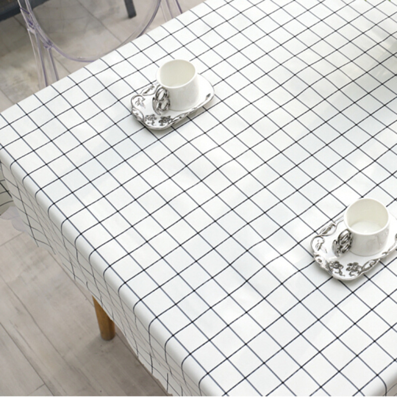 Estilo nórdico ins Red a cuadros corredor de mesa paño de mesa impermeable a prueba de aceite desechable mantel estera de mesa de té PEVA al por mayor