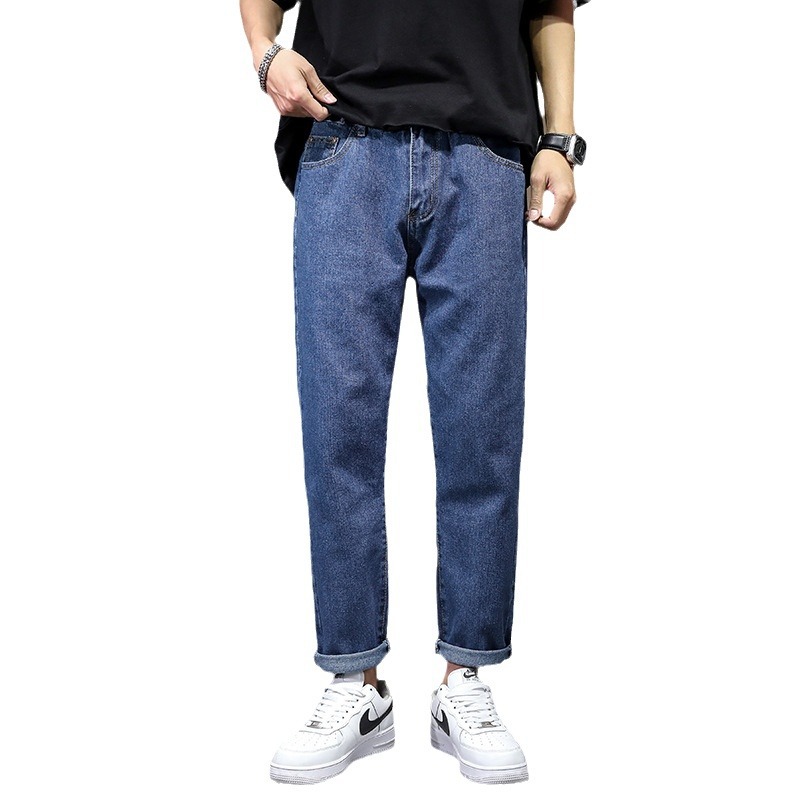 Pantalones Vaqueros Anchos Rectos para Hombre de Algodón para Verano