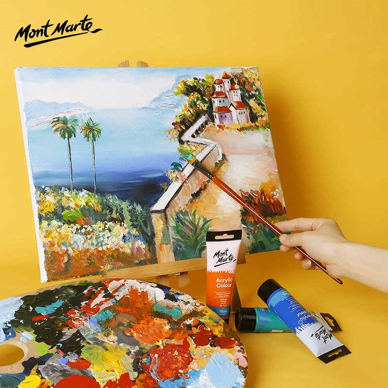 Краска для колонковых акриловых пигментов MONTAMRTE ACRYLIC 24 цветов - набор акриловых пигментов в коробке