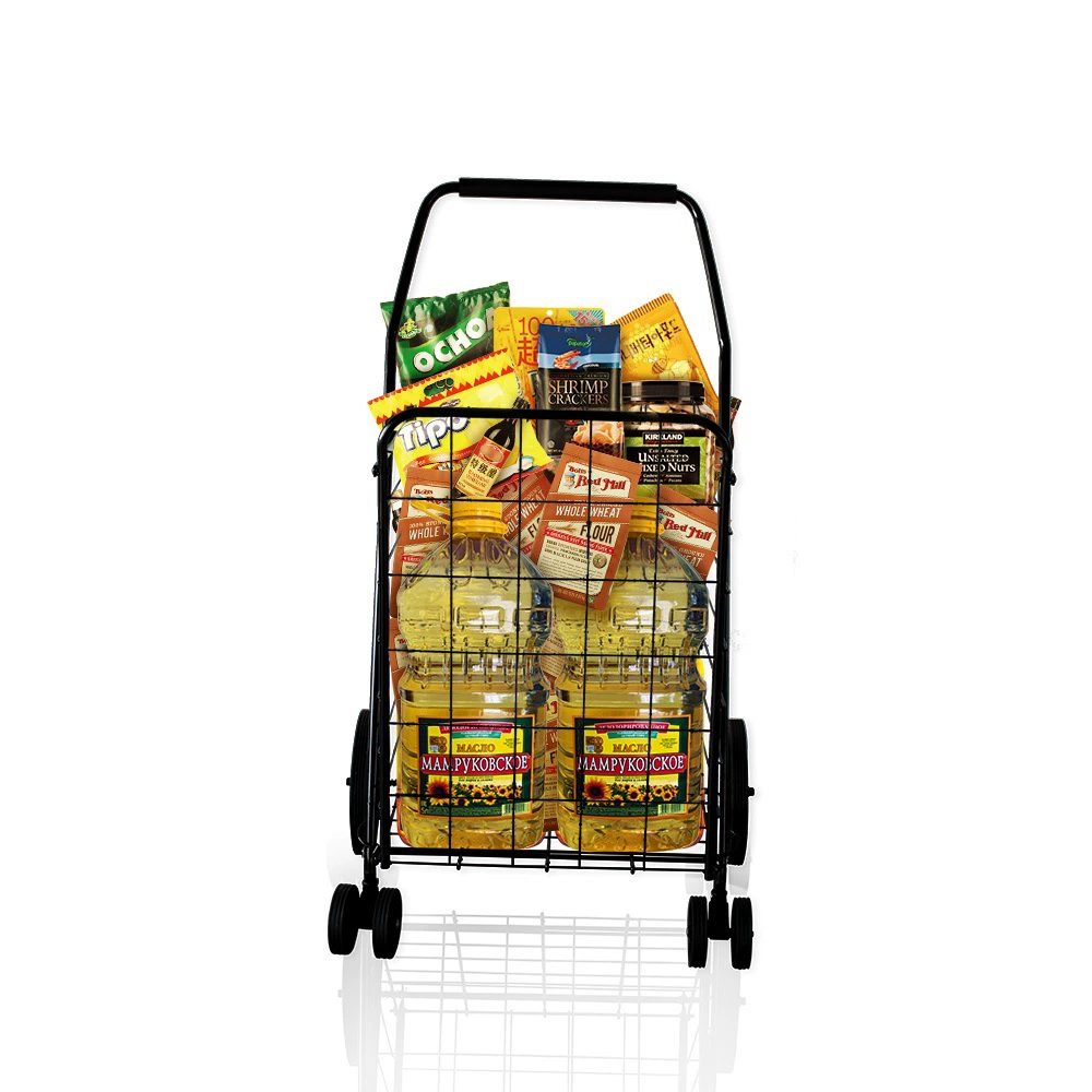 Folding durable handheld grocery shopping cart