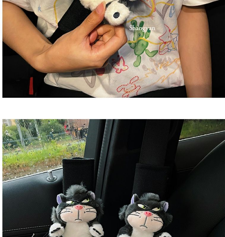 Lucifer Seat Belt Shoulder Patch Cute Girl Car Decoration Anti-Neck Protective Cover Car Decoration Mai Door Small Doll