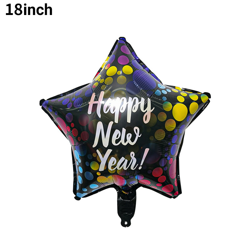 Decoración de fondo de Año Nuevo, globos de aluminio, marco de fotos con botella de FELIZ AÑO NUEVO, decoración de fiesta, arreglo de globos