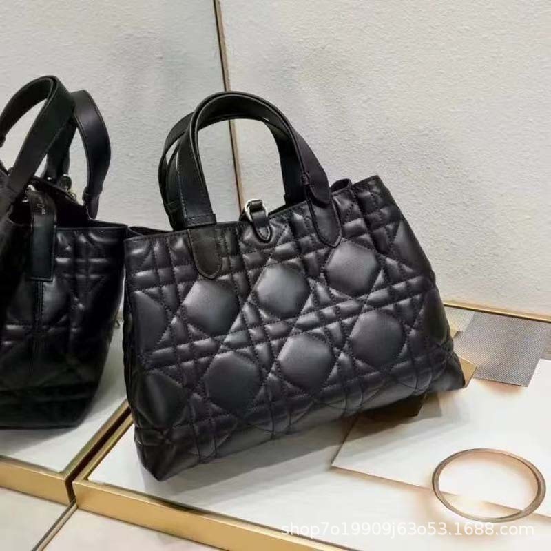 D家原厂皮Toujours手提真皮女包单肩腋下羊皮包菱格大容量托特bag|undefined