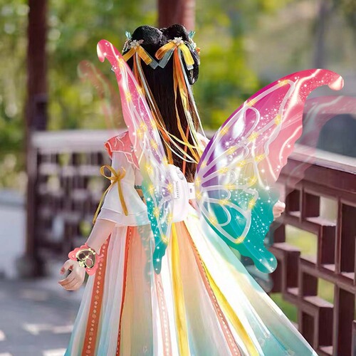 Cross-border Elf Wings Electric Luminous Butterfly Wings Girls Back Decoration Cosplay Gift New Year Gift Wholesale