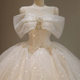 French style main wedding dress 2024 new bridal off-shoulder plus size heavy industry advanced trailing small light wedding dress