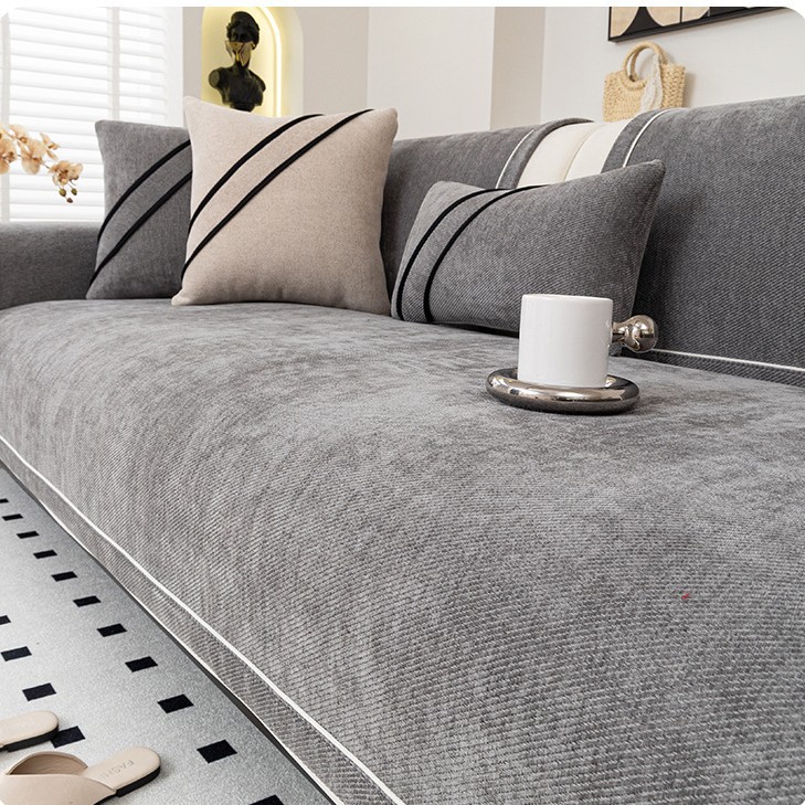 2025 nuevo cojín de sofá de lujo ligero de alta calidad, cojín antideslizante de Schneider, cuatro estaciones de sofá recto universal