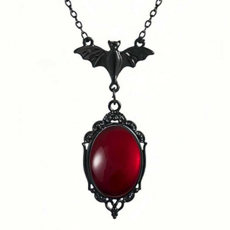 Gothic Bat Necklace Vampire Black Necklace Witch Pendant Victorian Era Relief Direct Sale from Manufacturer