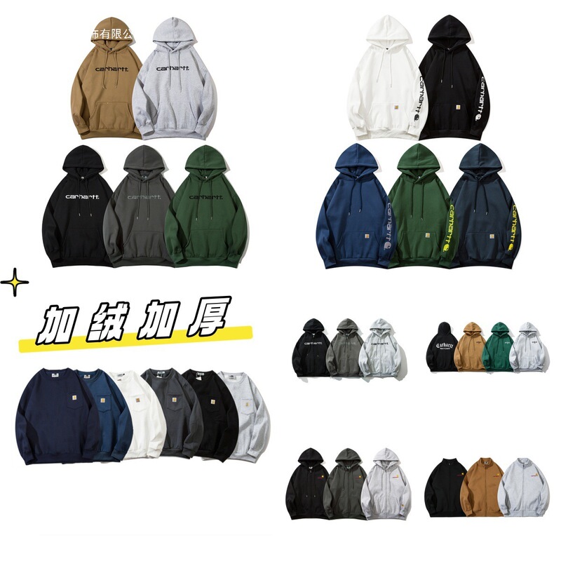 Cross-border trendy brand Carhartt half-zip sweatshirt, classic style with letter embroidery, loose fit, unisex pullover hoodie Cross-border trendy brand Carhartt half-zip sweatshirt, classic style with letter embroidery, loose fit, unisex pullover hoodie