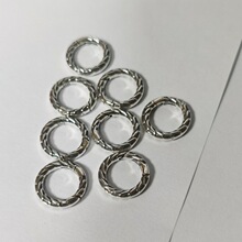 S925泰银复古做黑扭藤形万能弹簧扣手链绳包带连接扣手工配件扣