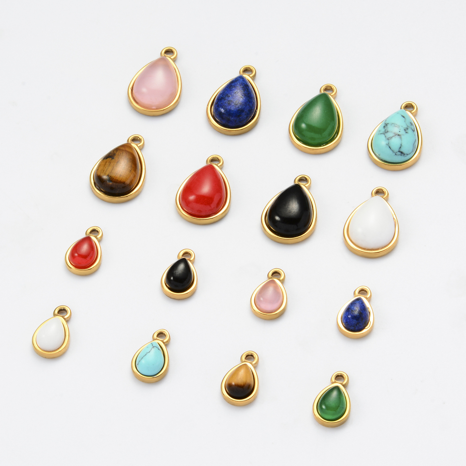 Elegant, Lady, Simple Style Style 1 Piece 12 * 19mm 8*13mm 304 Stainless Steel Natural Stone Geometric Pendant