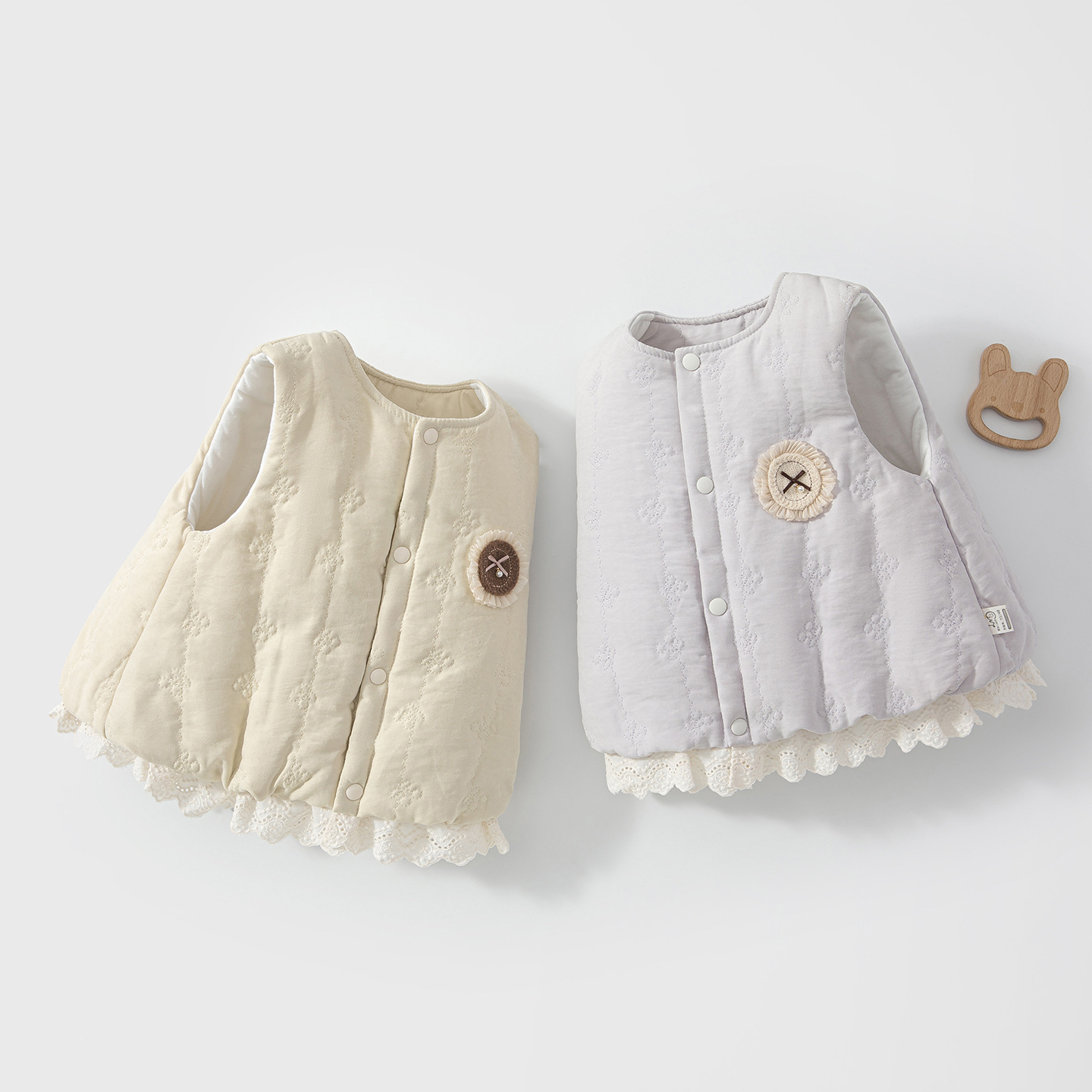 Baby Vest 120g Quilted Belly Protector Vest for Autumn and Winter Baby and Children's Fleece Warm Top