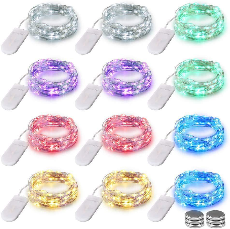 LED botón cadena de lámparas botón caja de baterías cadena de lámparas de cobre artesanía cadena de lámparas de color caja de regalo cadena de lámparas decorativas