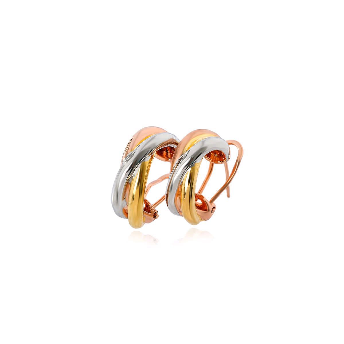 高品質ライブ配信モデル、売れ筋、色落ち防止、新作、ファッショントレンド、定番三連三色C型イヤリング、卸売、代発送