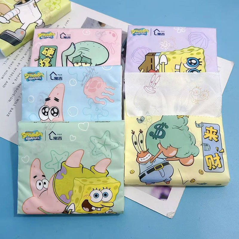 กระดาษทิชชู่พิมพ์ลาย SpongeBob SquarePants - ลายสุ่ม (1 แพ็ค)