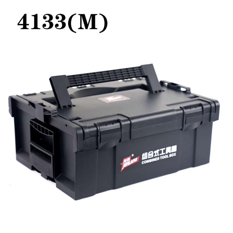 Caja de herramientas de mano de hardware de gran tamaño de plástico engrosado perforador eléctrico carpintero decoración maestra