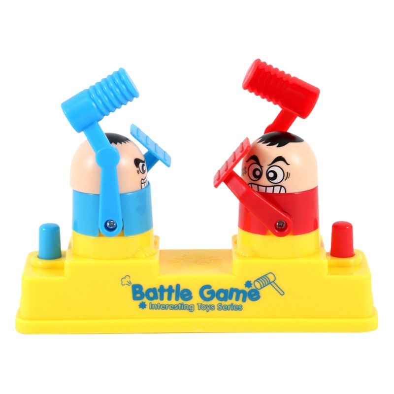 Juego de mesa juguetes niños golpear cabeza villano lucha rojo y azul ataque y Guardia doble padre-hijo juego de batalla máquina juguetes de parada