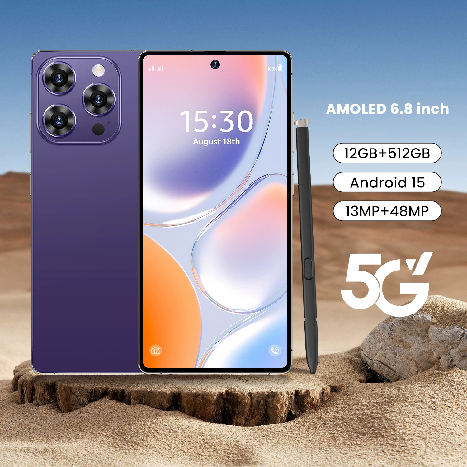Умный мобильный телефон, intel core i16, 16promax, (跨境贸易), 4G, Android, 7.3 дюйма, оптом