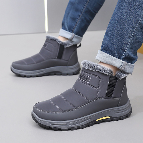 Men's winter new style men's snow boots, medium tube and thick velvet warm men's boots, casual sports men's shoes