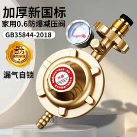 家用防爆0.6新国标减压阀煤气罐液化气家用安全阀自动关闭低压阀
